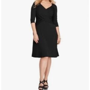 NY Collection B-Slim (Macy’s) Black Faux Wrap Dress, NWT, Large